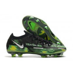 Nike Phantom GT II Elite FG Boots Black Metallic Platinum Green Strike