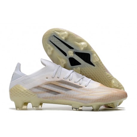 adidas X Speedflow.1 FG Shoes White Core Black Metallic Gold Melange