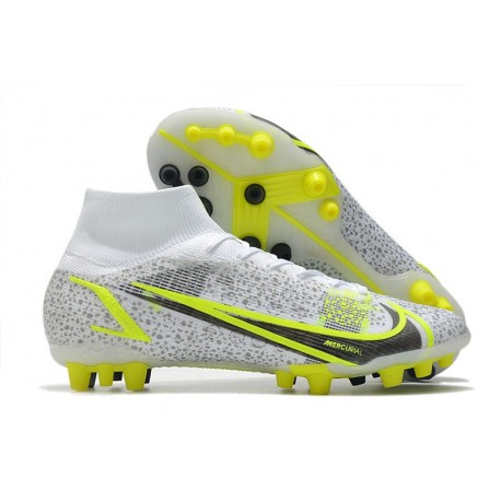 Nike Mercurial Superfly 8 Elite AG White Black Metallic Silver Volt