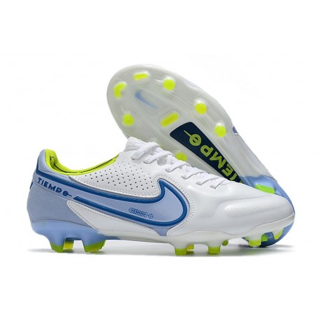 Nike Tiempo Legend 9 Elite FG Boots White Blue Volt