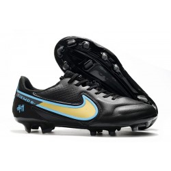 Nike Tiempo Legend 9 Elite FG Boots Black Gold Blue