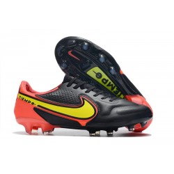 Nike Tiempo Legend 9 Elite FG Boots Black Crimson Yellow