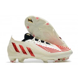 adidas Predator Edge.1 FG Low Cut Showdown - Off White Vivid Red Gold Metallic