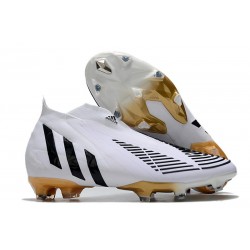 adidas Predator Edge+ FG Shoes White Black Gold