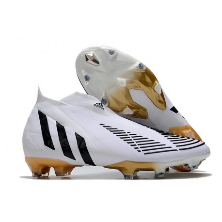 adidas Predator Edge+ FG Shoes White Black Gold