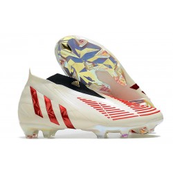 adidas Predator Edge+ FG Showdown - Off White Vivid Red Gold Metallic