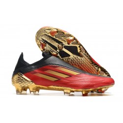 New adidas X Speedflow + FG Vivid Red Gold Metallic Core Black