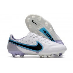 Nike Tiempo Legend 9 Elite FG Boots White Black Blue