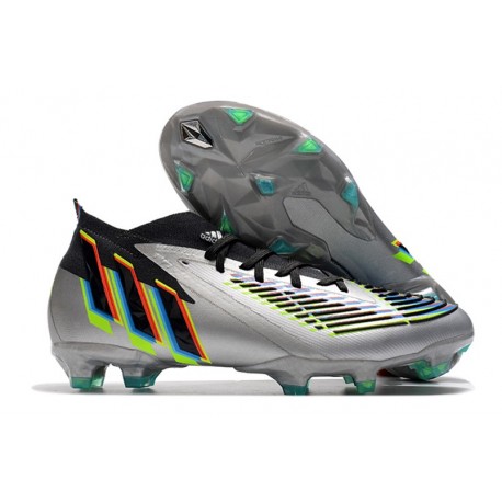 adidas Predator Edge.1 FG High Top Silver Metallic Black Solar Yellow