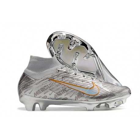 Nike Zoom Mercurial Superfly 9 Elite XXV FG Silver Gold