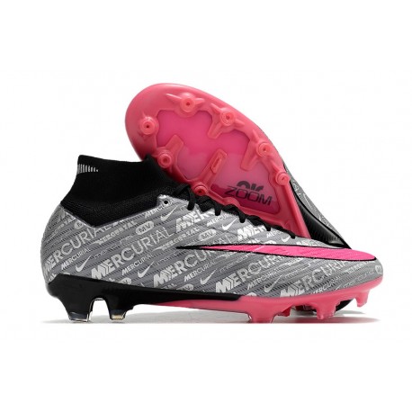 Nike Zoom Mercurial Superfly IX Elite XXV AG Metallic Silver Hyper Pink Black