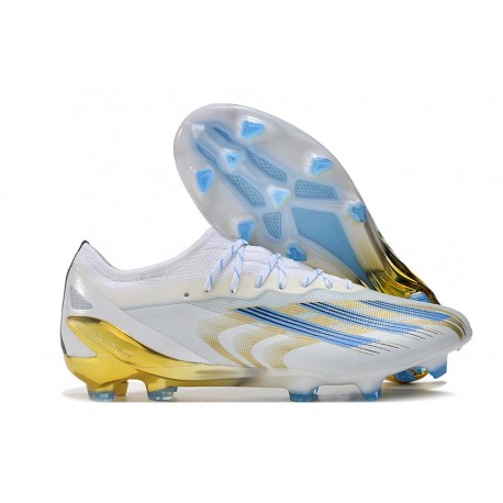 adidas X Crazyfast Messi .1 FG Firm Ground Cleats White Gold Blue