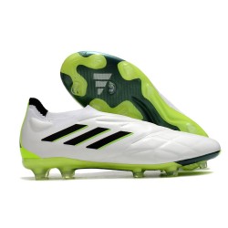 adidas Copa Pure+ FG Soccer Shoes White Core Black Lucid Lemon