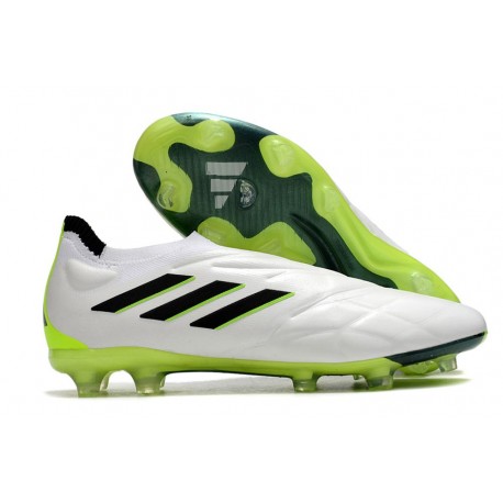 adidas Copa Pure+ FG Soccer Shoes White Core Black Lucid Lemon