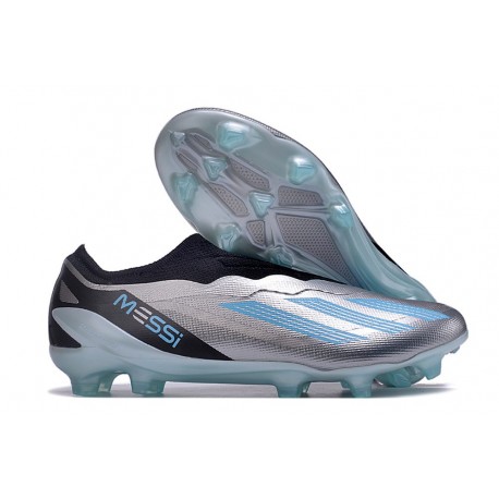 adidas X Crazyfast .1 Laceless FG Silver Met Bliss Blue Core Black