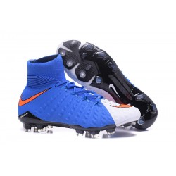 Nike Hypervenom Phantom III DF FG Football Boots - White Blue Red