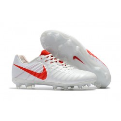 Nike Tiempo Legend VII Men's Leather Boots White Red