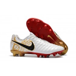 Nike Tiempo Legend VII Men's Leather Boots White Gold Red