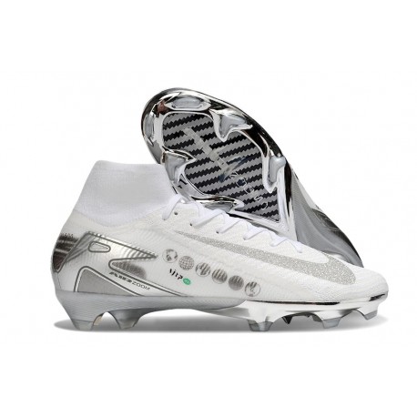 Nike Zoom Mercurial Superfly 10 Elite FG White Silver
