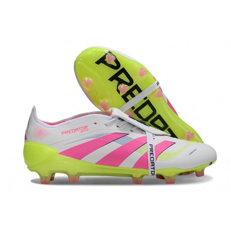 Adidas 25 Predator Elite Foldover Tongue FG White Lucid Pink Lucid Lemon