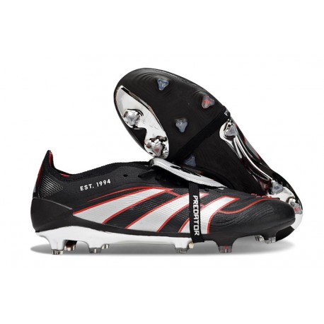 Adidas 25 Predator Elite Foldover Tongue FG Black White Red