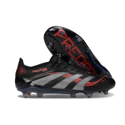 New adidas Predator Elite FG Shoes Black Grey Four Lucid Red