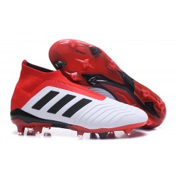 adidas Men's Predator 18+ FG Soccer Cleats - White Red Black