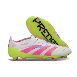 New adidas Predator Elite FG Shoes White Lucid Pink Lucid Lemon