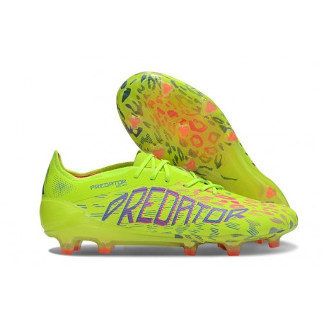 New adidas Predator Elite FG Shoes Lucid Lemon Lucid Pink Blue Fusion
