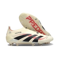 adidas Predator 25 Elite LL FG Soccer Cleat Off White Core Black Pure Ruby