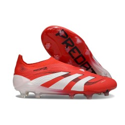 adidas Predator 25 Elite LL FG Soccer Cleat Lucid Red White Black