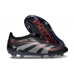 adidas Predator 25 Elite LL FG Soccer Cleat Black Grey Four Lucid Red