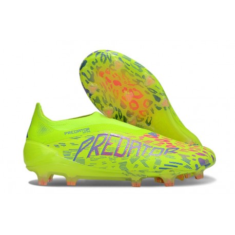 adidas Predator 25 Elite LL FG Soccer Cleat Lucid Lemon Lucid Pink Blue Fusion