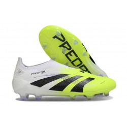 adidas Predator 25 Elite LL FG Soccer Cleat White Black Lucid Lemon