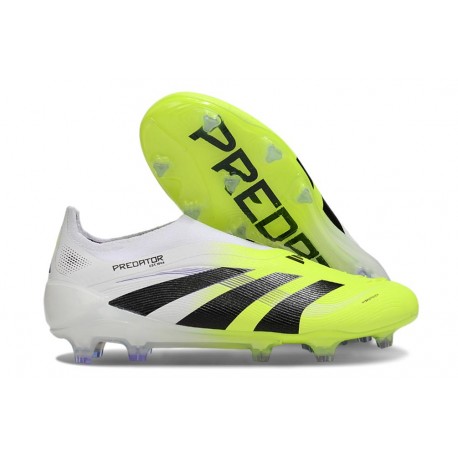 adidas Predator 25 Elite LL FG Soccer Cleat White Black Lucid Lemon
