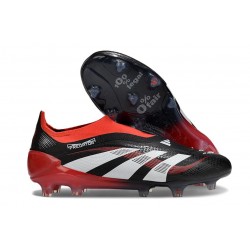 adidas Predator 25 Elite LL FG Soccer Cleat X MOMENTS Black White Vivid Red