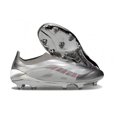 adidas Predator 25 Elite LL FG Soccer Cleat Silver Gray