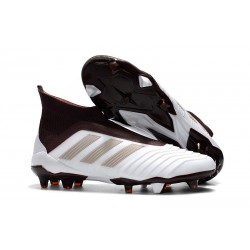 adidas Men's Predator 18+ FG Soccer Cleats - White Brown