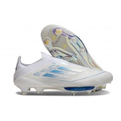adidas F50 + FG Laceless Boots White Pearl Met. Blue