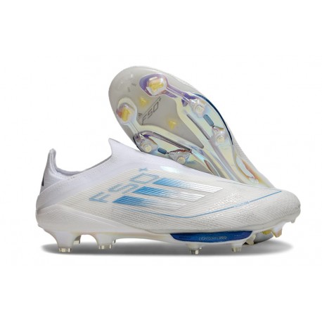 adidas F50 + FG Laceless Boots White Pearl Met. Blue