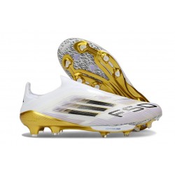 adidas F50 + FG Laceless Boots White Core Black Met Gold