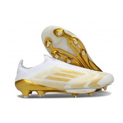 adidas F50 + FG Laceless Boots Ftwr White Gold Met