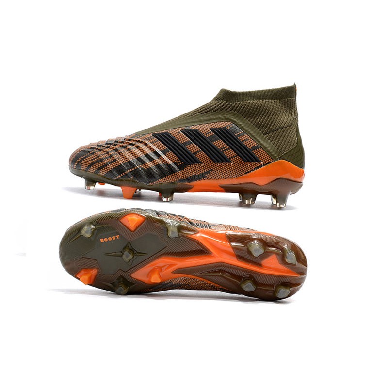 adidas Men's Predator 18+ FG Soccer Cleats - Olive Black Orange