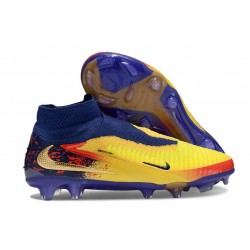 Nike Phantom 6 DF Elite FG Cleats Yellow Blue Gold