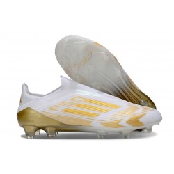 Adidas F50 Elite Laceless FG Ftwr White Gold Met