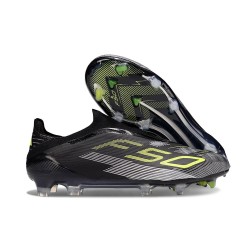 Adidas F50 Elite Laceless FG Core Black Iron Met. Lucid Lemon