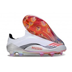 Adidas F50 Elite Laceless FG X MESSI Ftwr White Lucid Red Silver Met.