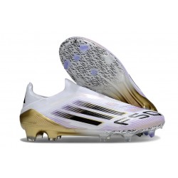 Adidas F50 Elite Laceless FG White Core Black Met Gold