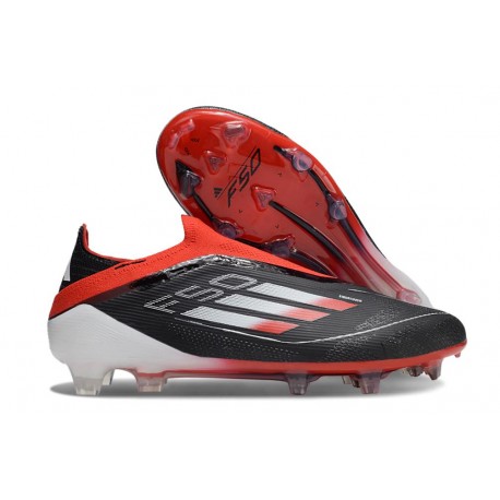 Adidas F50 Elite Laceless FG Black Red White