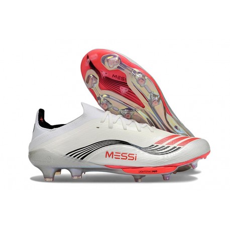 adidas F50+ Elite FG Shoes X MESSI Ftwr White Lucid Red Silver Met.